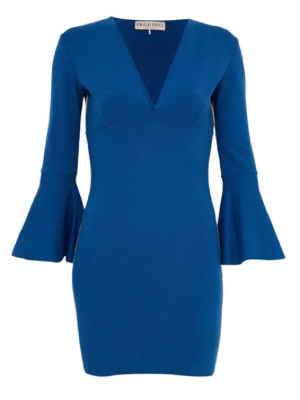 Emilio Pucci Wool-Blend Sheath Flare Sleeve Dress